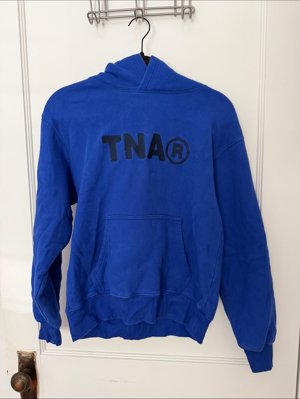 Aritzia TNA Royal Blue Pullover Hoodie with Black Logo
